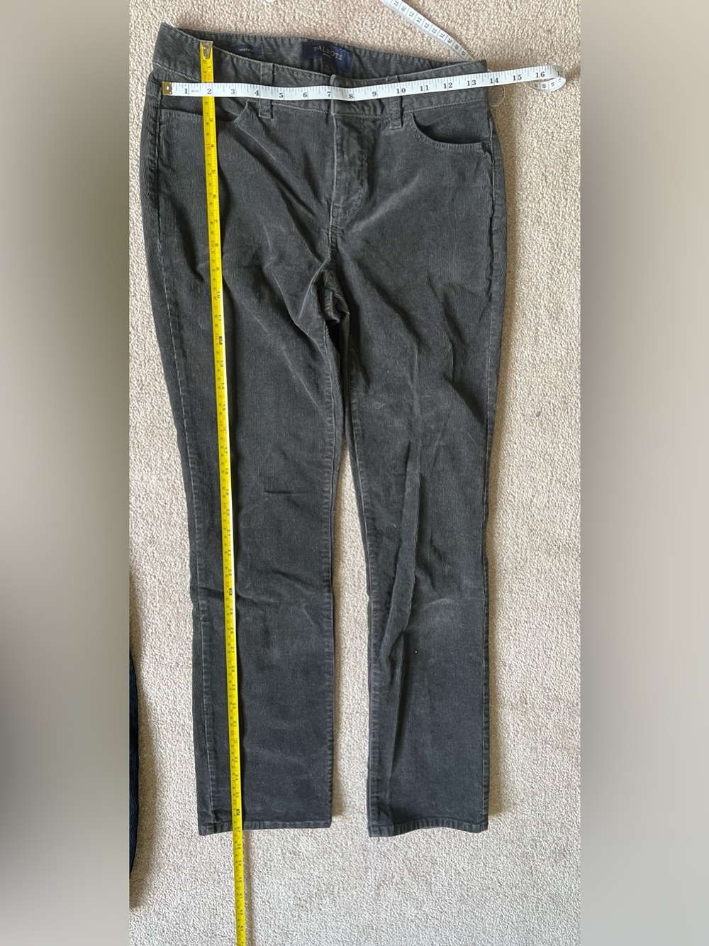 Talbots Petite Small, Straight leg gray corduroy women’s pans - Picture 5 of 5
